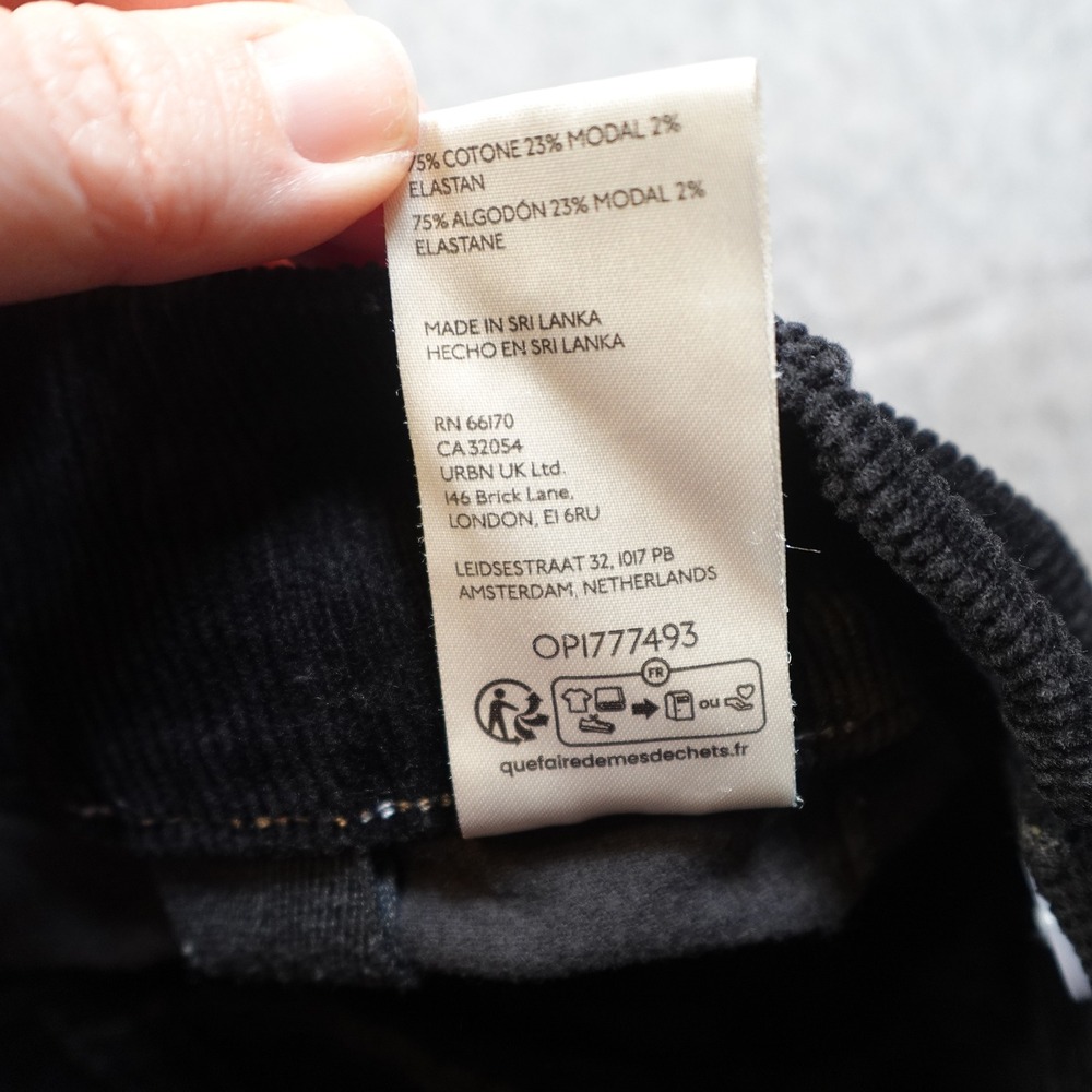 Anthropologie Maeve Pants Womens 18W Colette Corduroy Cropped Wide Leg Black - Picture 12 of 14